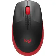 Logitech M190 Wireless Full Size Mouse Charcoal Black Red