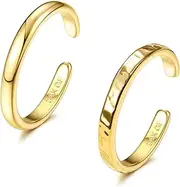 [Morfetto] 14K Gold Filled Toe Rings for Women Simple Open Band Toe Ring Adjustable Toe Rings