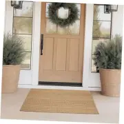 Front Door Mat Outside Entrance, 27.5"x43" Front Porch Rug, Light Taupe Brown