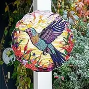 DONHUA Diamond Painting Kits, DIY 5D Double Sided Hummingbird Flowers Craft, Crystal Art Window Ornament for Home Garden Décor and Suncatcher