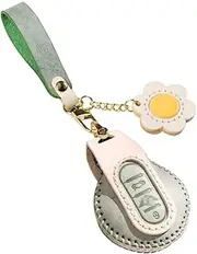 ontto Leather Car Key fob Cover case fit for BMW Mini Cooper F54 Clubman F55 F56 F57 F60 Countryman Keychain Keyring Key Bag Key Shell Key Holder Protector Accessories 3 Buttons Green
