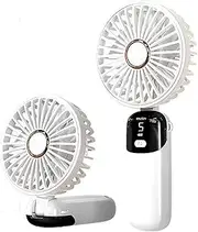 2 In1 Handheld Mini Fan 20000 mAh USB Battery Personal Fan Cooling Fan, USB Rechargeable Small Pocket Fan 5 Speeds Personal Small Hand Fan Personal Foldable Fan for Indoor Home Office (white)/1221