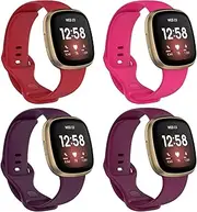 Replacement Band for Fitbit Versa 4/Versa 3/Sense/Sense 2 TPU Watchband Women Men, Soft Sport Watch Strap Smartwatch Wristband
