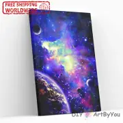 Paint By Numbers Kit Starry Sky Abstract Canvas Framed Brush DIY Acrylic Wall