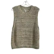 Club Monaco Women's Marled Beige Cotton Knit Pullover Vest XL - New With Tags