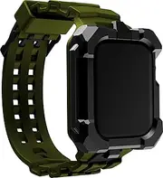 [Element Case] Special Ops Watch Band and Case for Apple Watch Series 7/8 (45mm) - Rugged, Lightweight and Shock Absorbent Case - Olive/Black (EMT-522-260AZ-02)