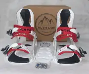 MEN'S ALTITUDE RIDER 4X4 BURTON 3D EST SNOWBOARD BINDINGS WHITE/RED S/M 6-8.5