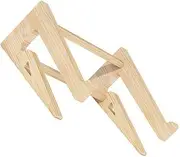 1Pc Ergonomic Wooden Laptop Stand Height Computer Riser for Laptops for Home Office and Study Use Reduces Neck and Shoulder Tension Khaki
