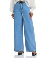 Vanessa Bruno Bilbao High Rise Wide Leg Jeans in Royal