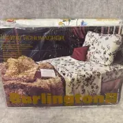 NIP VTG Burlington Queen Size Sheet Set Flat Fitted Waverly Schumacher Floral