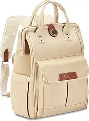 HolaJia Diaper Bag Backpack,Multi function Diaper Bags,Waterproof Mommy Bag for Boy and Girl,Baby Travel Essential,Changing Pad, Stroller Clips and Comfortable Backpack Straps, Brown, Large, Netural