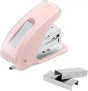 PROMISE FLOURISH Mini Stapler, Desktop Stapler with 1100 Staples, Built in Staple Remover, 20 Sheet Capacity for Teacher Student Worker (Pink)