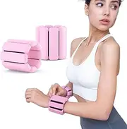 Wrist Ankle Arm Leg Weights Set of 2 (1Lb/pcs) Adjustable Wearable Ankle Weights Silicone Wrist Bangles Fitness Equipment for Walking, Yoga, Dance, Barre, Pilates, Cardio, Aerobics, Jogging