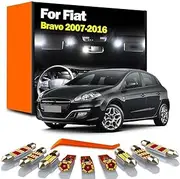 10Pcs LED Interior Light Sun Visor Bulb Kit, For Fiat Bravo 2007-2011 2012 2013 2014 2015 2016 Map License Plate Lamp