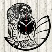 Owl Vinyl Record Wall Clock Decor Handmade 5712