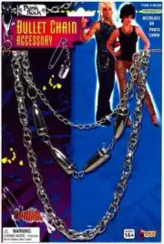 Punk Rock Bullet Chain 80's Retro Star Fancy Dress Halloween Costume Accessory
