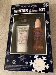 Wet n Wild Glow Kit Rose Primer Vitamin Face Mist Highlight Powder Gift Set