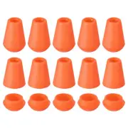 16Pcs Plastic Cord Lock Bell End Stopper Cord End Lock Rope Fastener, Orange
