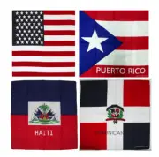 American USA Haiti Puerto Rico Dominica Rep. Flag Face Cover Cotton Bandana