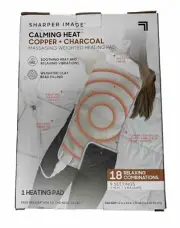 Sharper Image Calming Heat Massaging Weighted Heating Pad Copper & Charcoal New