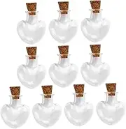 GOOHOCHY 10pcs Heart Shape Cork Stoppers for Glass Bottles Mini Wishing Bottles Decorative Craft Supplies for Wedding Favors and Art Projects