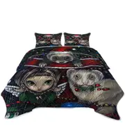 Cute Fairy and Christmas Ferrets Coverlet
