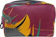 [TBOUOBT] Makeup Bag Travel Cosmetic Bag Pouch Purse Handbag with Zipper, Mandarin Duck Vintage Art Japanese