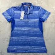Adidas Golf Polo Shirt Womens Small Blue Climalite Fitted Performance Collared