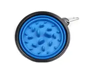 Pet Dog Cat Interactive Slow Food Bowls Collapsible Portable Gulp Slow Feeder Healthy Bloat Dish For Pet Feeding Tools - Blue S 13x5.5cm