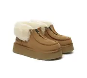 AUSTRALIAN SHEPHERD® UGG Boots Sheepskin Wool Ankle Mini Zip Platform