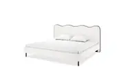Kaylie Boucle Bed Frame - White and Black - King