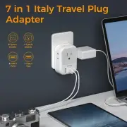 Tessan Travel Power Adapter Type L US to Italy, Chile, Uruguay, Libya