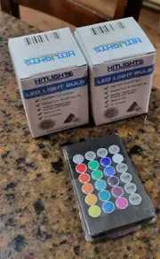 HitLights S Series 3W Multicolor MR16 LED Light Bulb w/remote set of 2