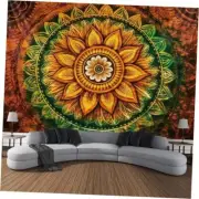 Wall Hanging Decor Tapestry Trippy Hippie Mandala Bohemian Hippy 79"L x 71"W 5#