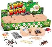 TRADE Big Bug Fossil Dig Kit - STEM Science & Educational Toys -Dig Up 12 Real Bugs - Fly Ant Scorpion Lady Beetle Locust Cockroach Fly Ant Bumble Bee Cicada Dragonfly Cricket Praying Mantis