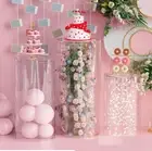 Set 3 Wedding Clear See Through Round Acrylic Plinth Pedestal Display Cake Stand