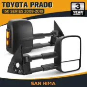 San Hima Pair Extendable Towing Mirrors for Toyota Prado 150 Series 2009–2019