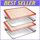 Premium 6-Piece Stainless Steel Baking Sheet Set with Silicone Mats & Racks
