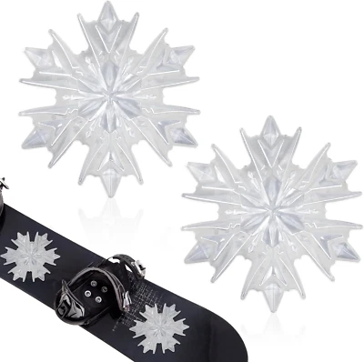 2Pcs Snowboard Stomp Pads, 3D Clear Snowflake Stomp Pads Snowboarding Antiskid M