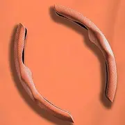 Car Steering Wheel Cover Compatible with Audi A1 A2 A3 Nappa Leather Case Segmented Steering Wheel Protector Automotive Interior Fits (Color : Orange, Size : A2)