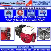 Millers Falls TWM 6.5HP 196cc Petrol Engine 3/4" 19mm Horizontal Shaft Key Start