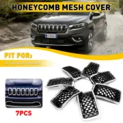 7pcs For Jeep Cherokee 2019-ON Front Mesh Grille Honeycomb Inserts Frame EXD (for: Jeep)