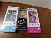 2-Billboard Titanium Earbuds W/Mic, Model BB612 & 3 New Plus Stereo Ear Buds