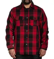 Sullen Art Collective Blueblood Red Rockabilly Flannel Overcoat Jacket SCM4030