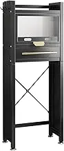 Over The Toilet Storage Shelf,Standing Toilet Rack with Doors,Washing Machine Storage Unit with Drawer,Space Saving for Laundry Restroom(Black,147x50x25cm)