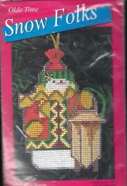 Olde Time Snow Folks Cross Stitch kit "Sledder Snow" Christmas Decor Lot #Z9