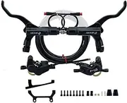E-Bike Hydraulic Disc Brake Set, 4 Pistons, Including Brake Lever, Caliper and 2300 Mm Hose, for Left Brake Disc(Svart,for 160mm)