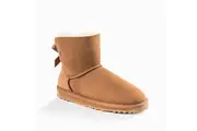 OZWEAR UGG Womens Classic Mini Bailey Bow Boots (Water Resistant) (Chestnut,EU38)