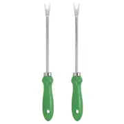 Weed Puller Tool, 2Pcs Stainless Steel Patio Garden Hand Digging Tool, Green