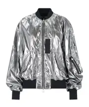 Junya Watanabe Metallic Zip-Up Jacket S,M silver